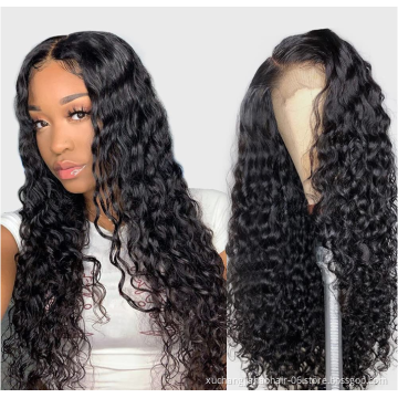 2021 hot wholesale price water natural wave human hair wigs unprocessed brazilian raw virgin human hair swiss lace frontal wigs